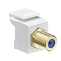 Leviton QuickPort F-Type Adapter, Gold-Plated, 40831-BW, White
