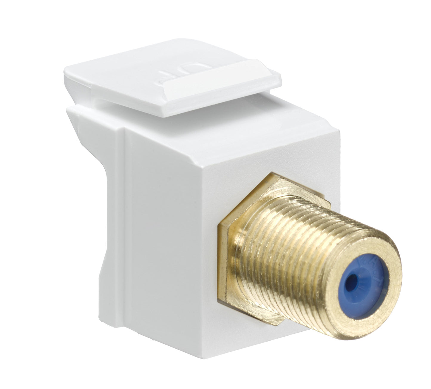 Leviton QuickPort F-Type Adapter, Gold-Plated, 40831-BW, White