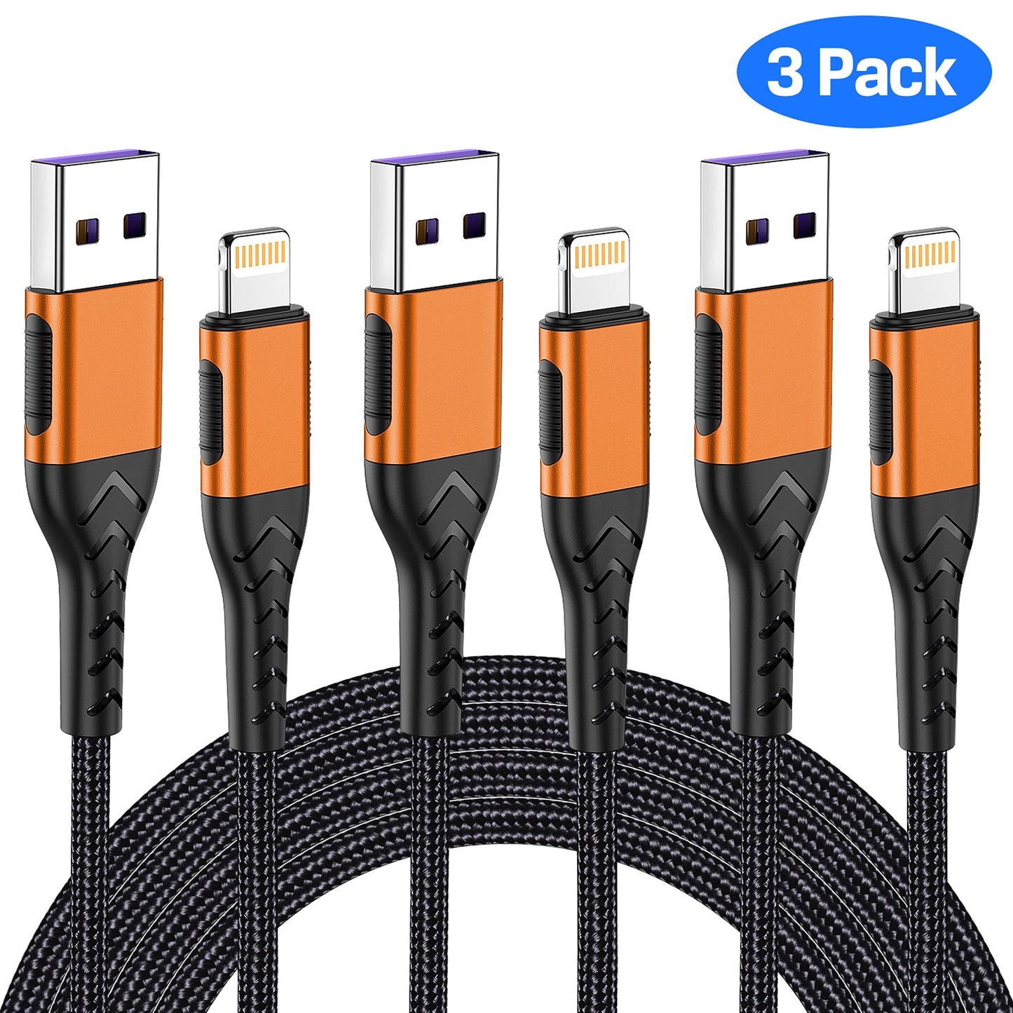 Durcord iPhone Charger, [MFi Certified] 3Pack 6FT Lightning Cable for USB A Charger Cable, Fast iPhone Charging Cord Compatible with iPhone Xs…