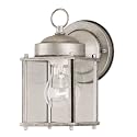 Westinghouse 6468400 One-Light Exterior Wall Lantern, Antique Silver Finish on Steel with Clear Glass Panels