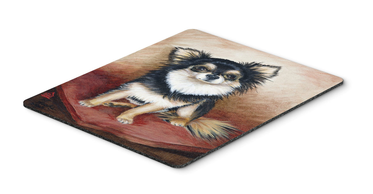 Caroline's Treasures MH1035MP "Chihuahua Long Hair Mouse Pad, Hot Pad or Trivet" for Home Office Gaming Working Computers Laptop Mouse Mat,Washable