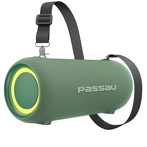 Passau Portable Bluetooth Speakers 40W Peak Loud Stereo Sound, Passive Radiators-Deep Bass, All Day Playtime, Adjustable Strap, BT5.3, IPX5 Wireless
