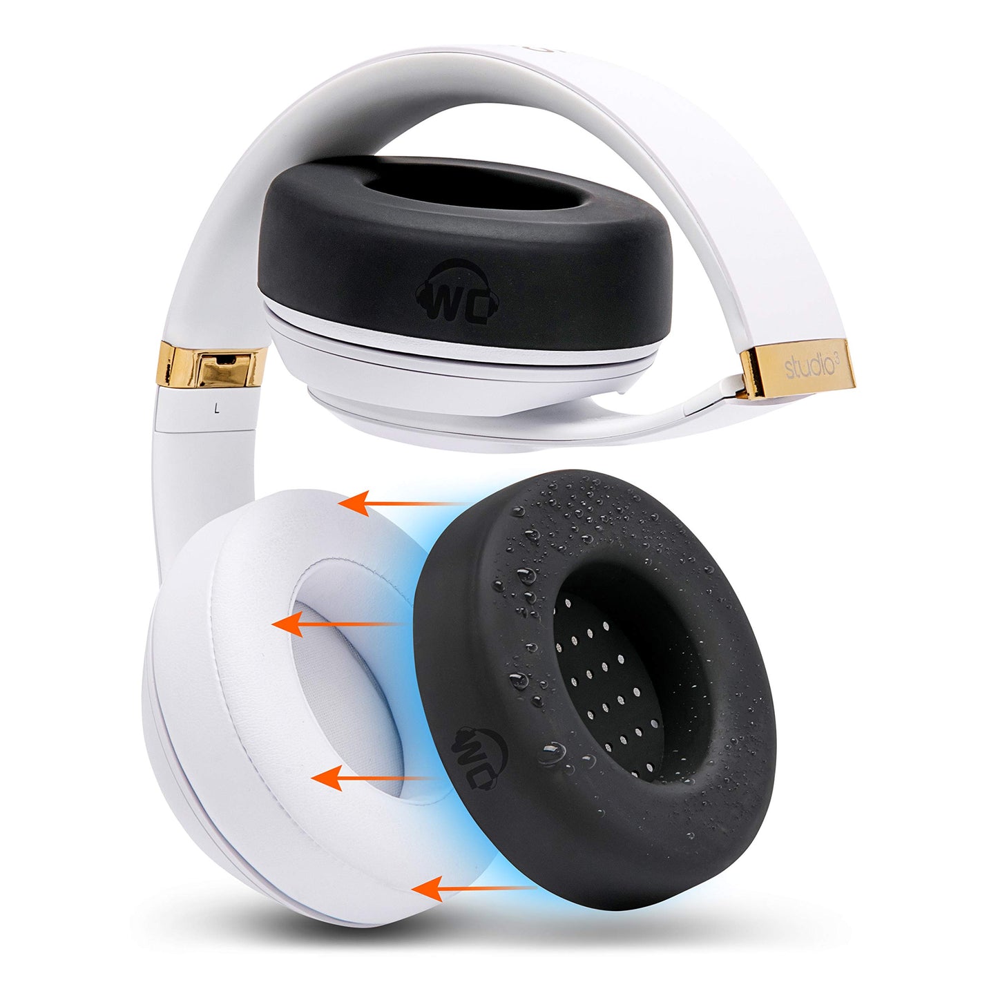 WC SweatZ Studio - Patented Earpad Covers for Beats Studio 3 (A1914) & Beats Studio 2 (B0500 /B0501), Made by Wicked Cushions | Sweatproof & Easily