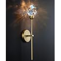 Untrammelife Indoor Crystal Wall Sconce, Brushed Brass Gold Hardwired Wall Light Fixture 3 Color Temperature 3000K-4000K-5000K 8W Dimmable LED Modern