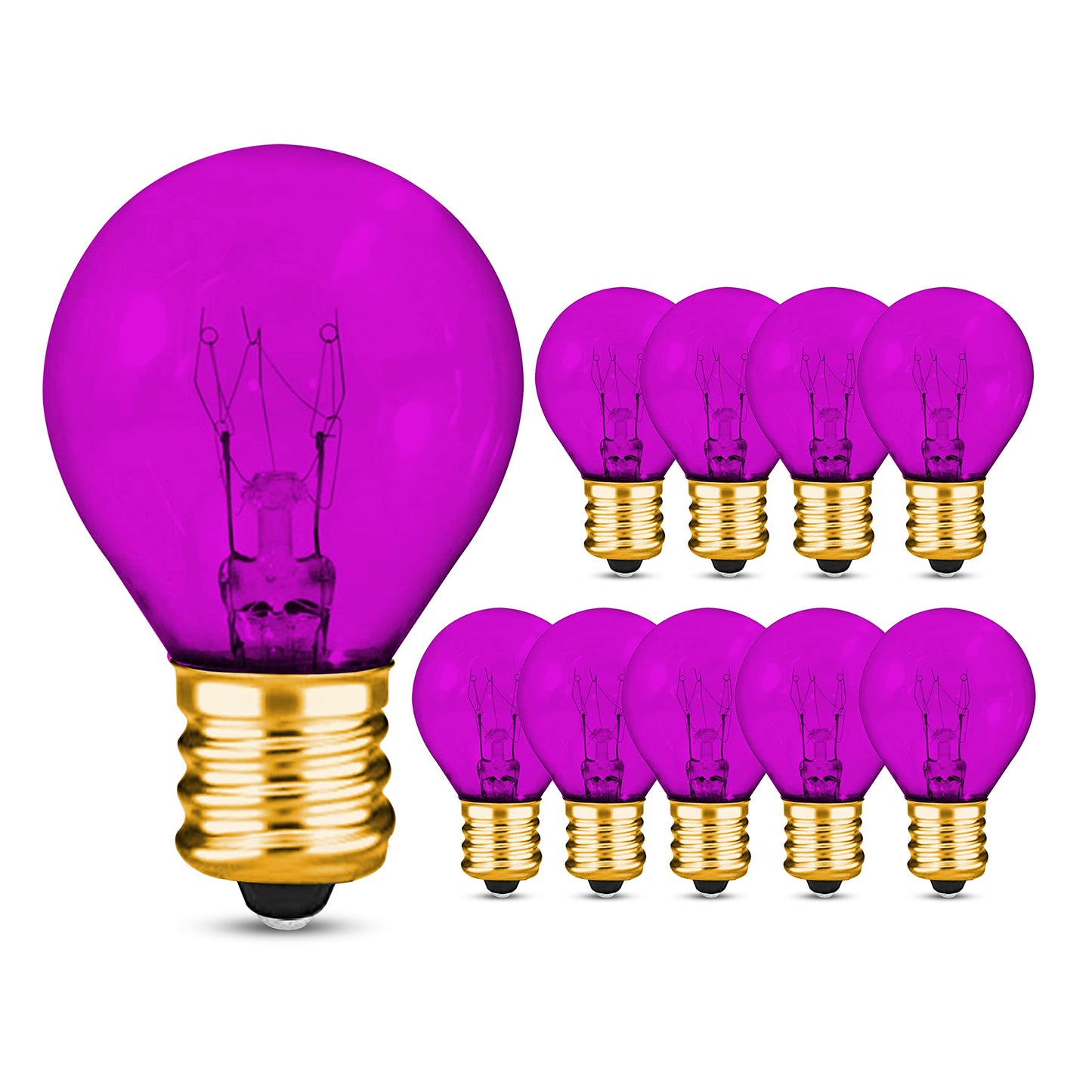 OHLECTRIC S11 Transparent Pink Ceramic Light Bulbs with E17 | 10W Dimmable Night Light Bulbs | Ideal for Amusement and Theatrical Lighting | 10-Pack