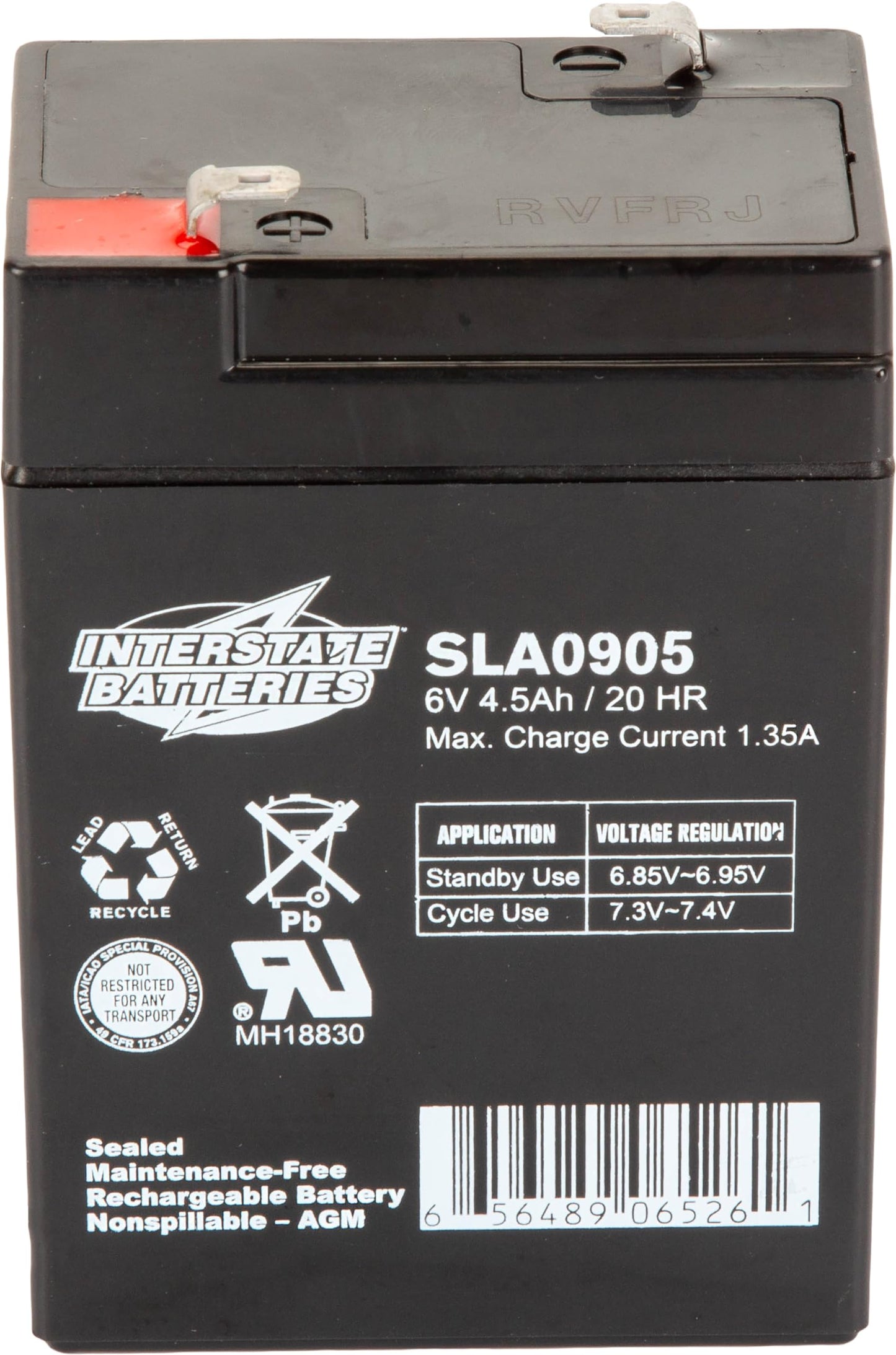 Interstate Batteries 6V 4.5Ah Battery (F1 Terminal) SLA AGM VRLA Rechargeable Replacement for Blood Pressure Monitors, Oxygen & Pulse Meters, Deer…