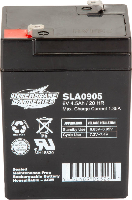 Interstate Batteries 6V 4.5Ah Battery (F1 Terminal) SLA AGM VRLA Rechargeable Replacement for Blood Pressure Monitors, Oxygen & Pulse Meters, Deer…