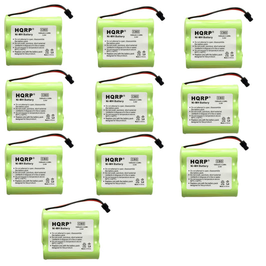 HQRP 10-Pack Cordless Phone Battery for Uniden BT-1006 BT1006 EXI916, EXI917 EXI960 EXI976 EXI8965 EXI916 EXI917 EXI960 EXI976 Replacement Extended