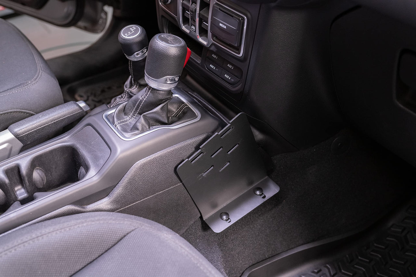 Rugged Ridge Race Radio Mount for Jeep Wrangler JL | Steel, Black | 13551.06 | Fits 2018-2025 Jeep Wrangler JL
