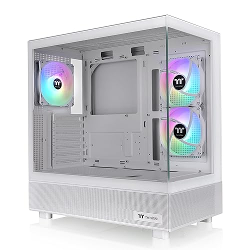 Thermaltake View 270 Plus TG ARGB Snow Mid Tower E-ATX Case; 3x120mm ARGB Fans Included; Support Up to 360mm Radiator; Front & Side Dual Tempered