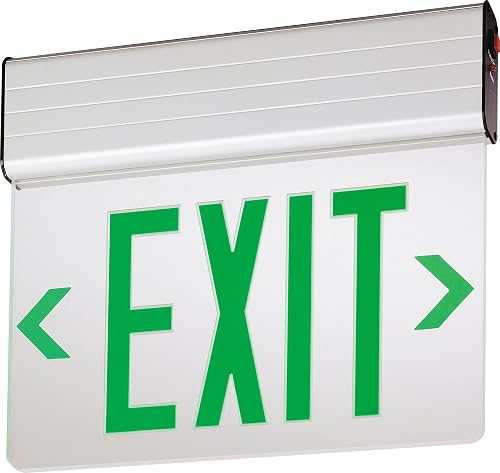 Lithonia Lighting EDG 2 G EL M6 LED, 3 watts, Brushed Aluminum Clear Emergency Exit Sign