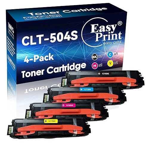 EASYPRINT (1xSET, BCMY) Compatible Toner Cartridge Replacement for Samsung CLT-504S Used for CLP-415N CLP-470 CLP-475 CLX-4195 4195N SL-C1810W 1860FW