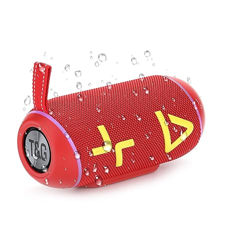 IPX6 Waterproof, Portable Bluetooth Speaker with Stereo Sound, Wireless Speakers with RGB lights, 24H Playtime, TWS Pairing, BT5.3/TF-Card, for Home