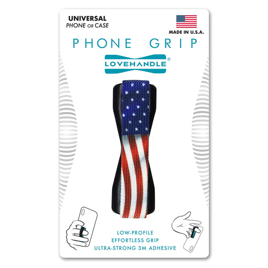 LOVEHANDLE Universal Phone Grip for Smartphones & Mini Tablets - Phone Holder for Hand - Wireless Charging Compatible - Made in The USA - Wavy