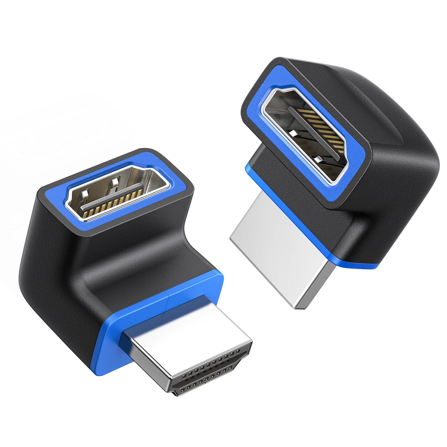 Cable Matters 2-Pack 48Gbps 8K Right Angle HDMI 2.1 Adapter with HDR, Supports 8K@60Hz / 4K@240Hz, 270 Degree HDMI Adapter Male to Female, Black