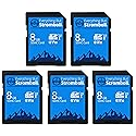 Everything But Stromboli 8GB SD Card (5 Pack) Speed Class 10 UHS-1 U1 C10 8G SDHC Memory Cards for Compatible Digital Camera, Computer, Trail Cameras