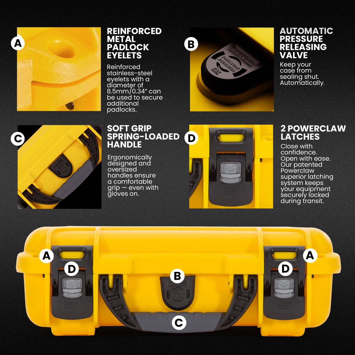 NANUK 909 Travel Hard Case with Customizable Cubed Foam - Waterproof Camera Case, 12.6” x 9” x 4.4”, Lightweight, Lockable, Dustproof