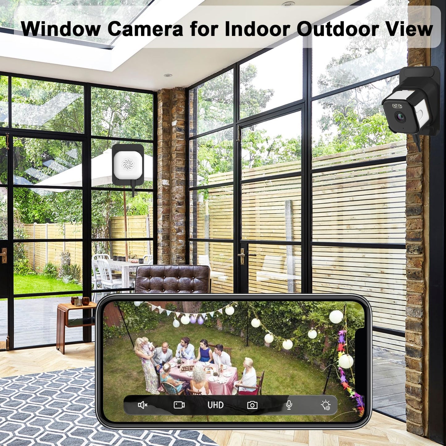 2K Window Cameras for Home Security, 2.4GHz & 5GHz WiFi Baby/Pet Camera with Phone APP, BlackLight Color Night Vision Indoor/ Outdoor View Camera