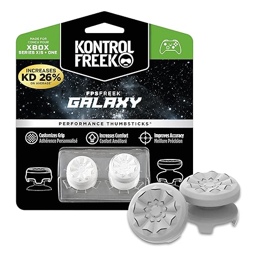 KontrolFreek FPS Freek Galaxy White for Xbox One and Xbox Series X Controller | Performance Thumbsticks | 1 High-Rise, 1 Mid-Rise | White