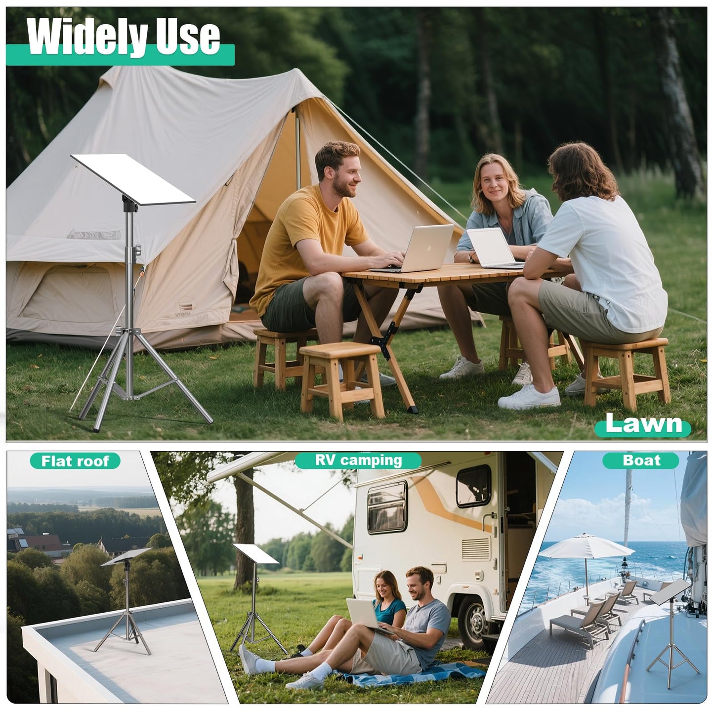 Starlink Gen 3 Tripod Stand, Stainless Steel Mount Supports Gen 3/V4 and Standard Kickstand Dish, Includes Pipe Adapter, Height Adjustable from 2.6