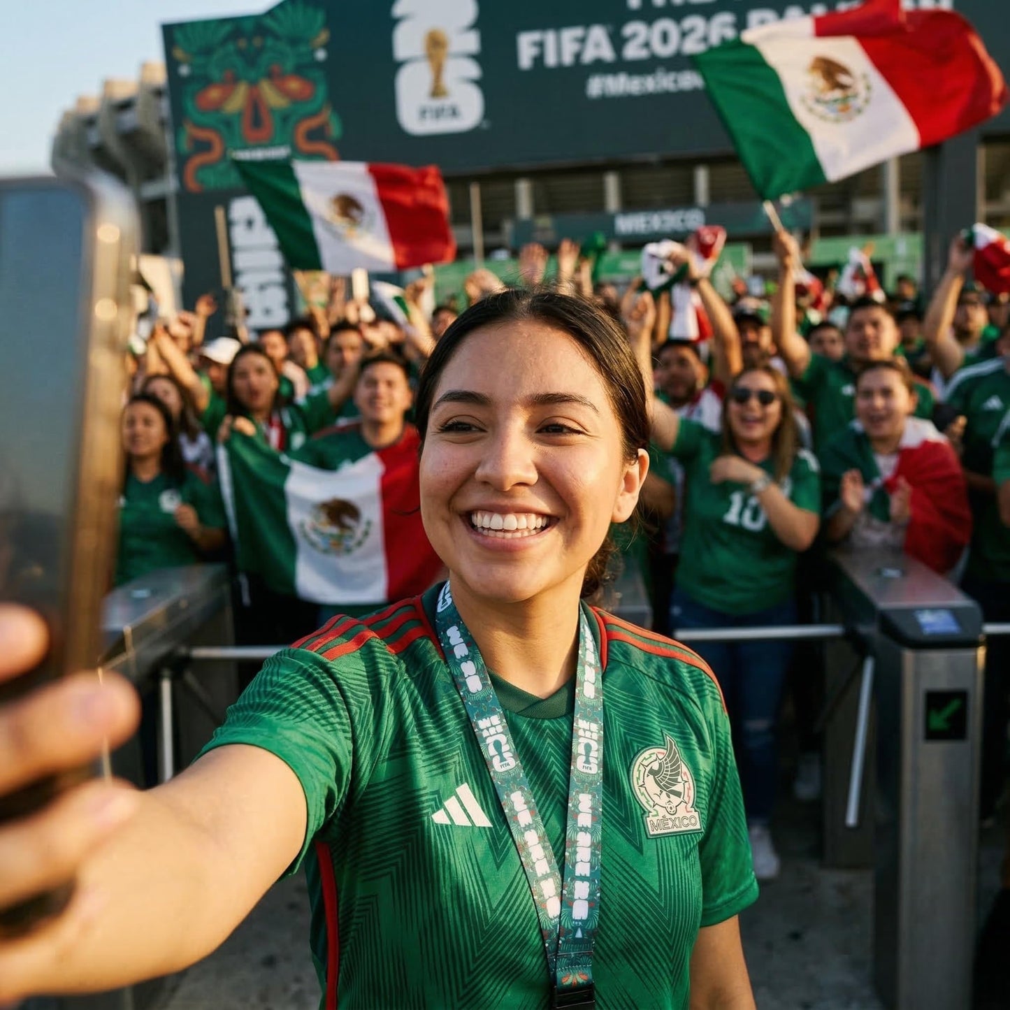 Officially Authorized FIFA World Cup 2026 Mexico Lanyard - Collectible Teal Host Nation Edition - Durable Breakaway Neck Strap w/ Metal