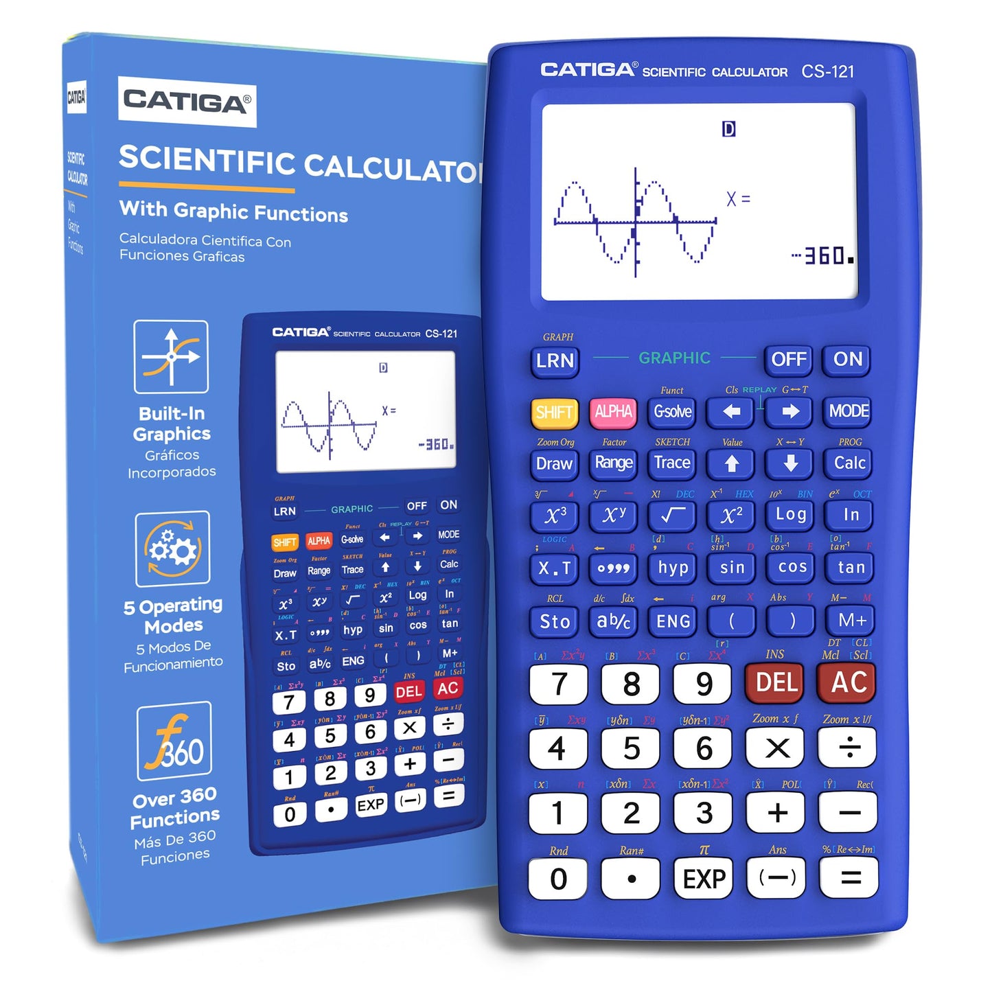 Scientific Calculator with Graphic Functions - Multiple Modes with Intuitive Interface - Perfect for Beginner and Advanced Courses, High School or