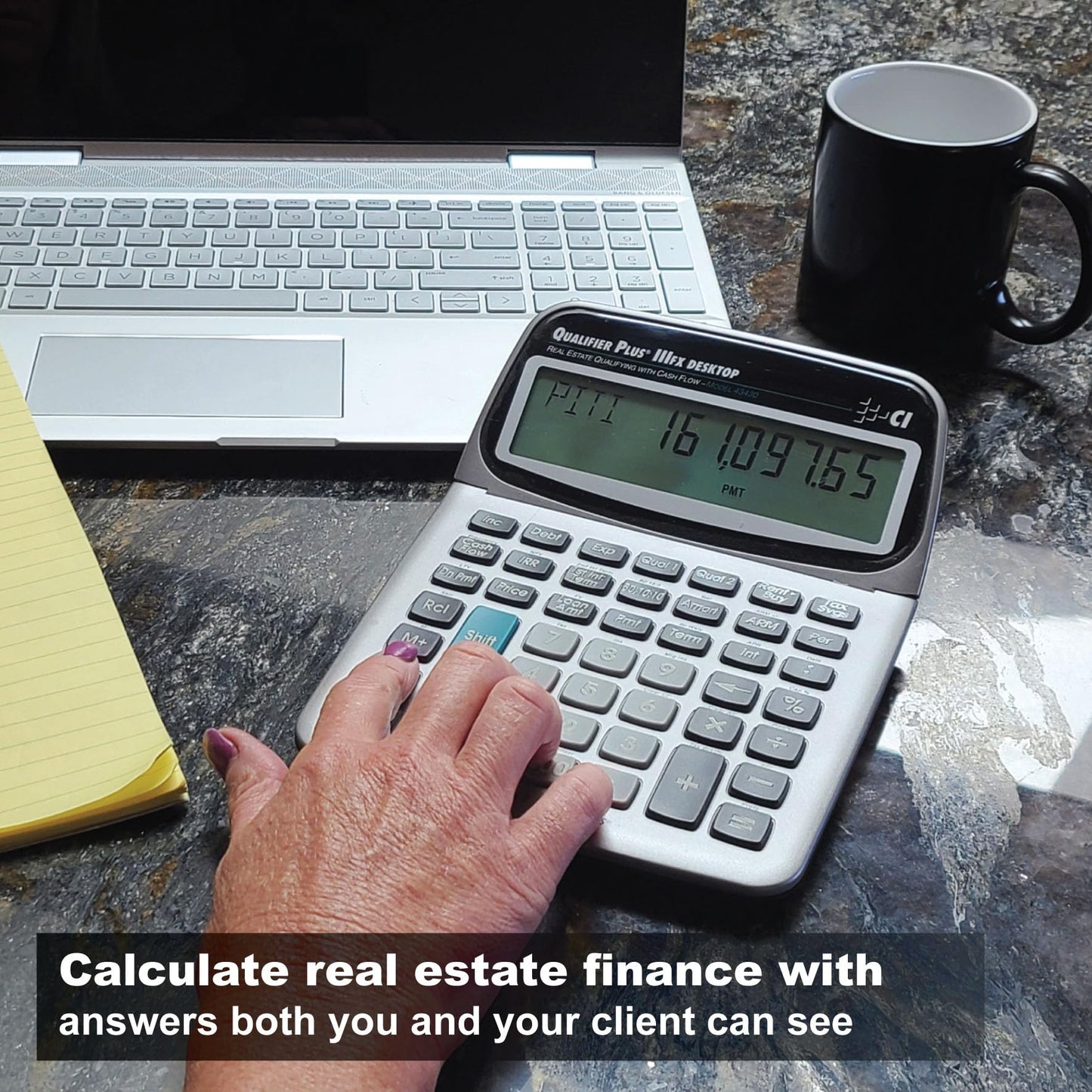 Calculated Industries 43430 Qualifier Plus IIIfx Desktop PRO Real Estate Mortgage Finance Calculator | Clearly-Labeled Keys | Buyer Pre-Qualifying |