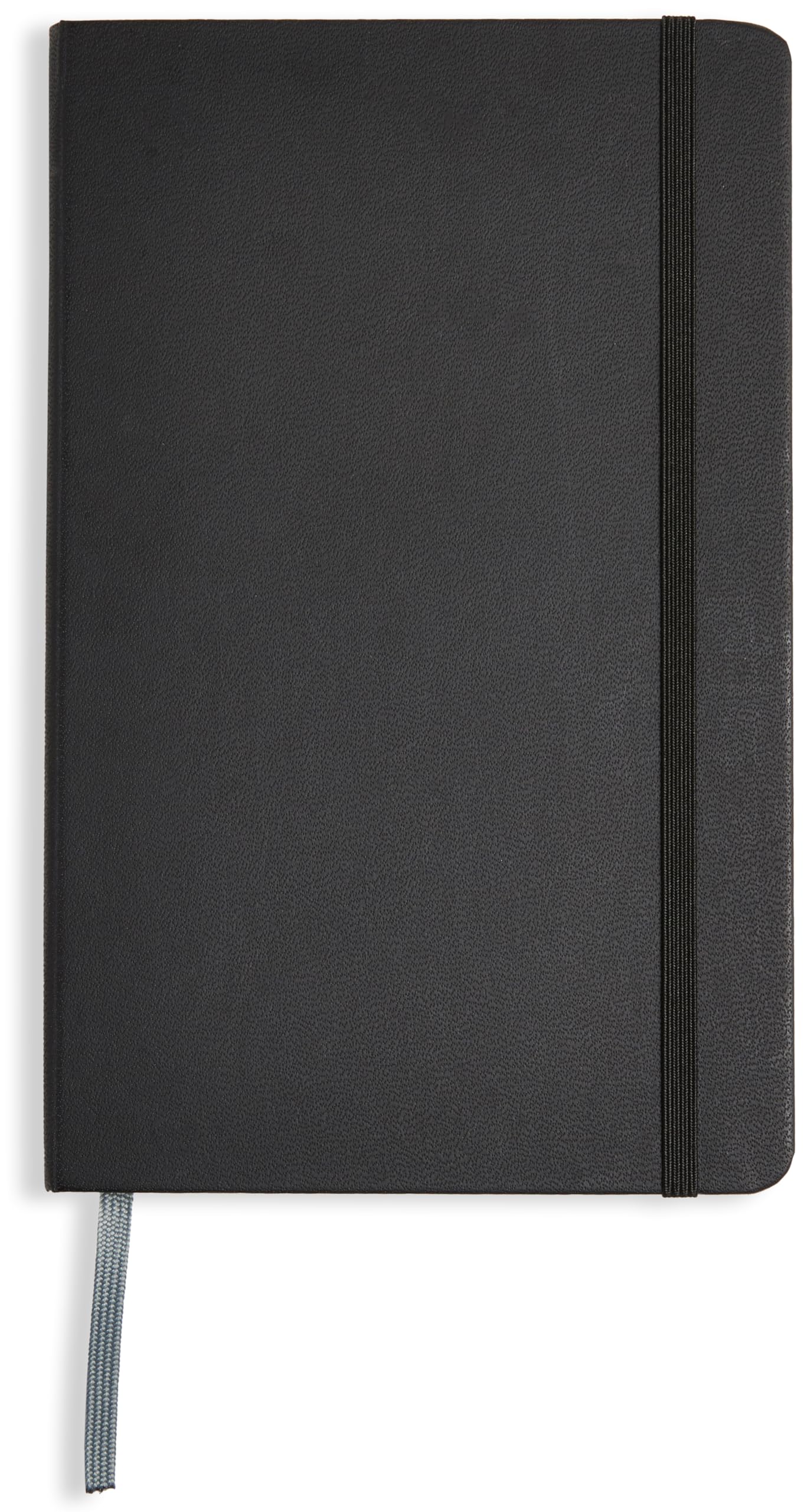Amazon Basics Classic Lined Writing Notebook for Note Taking and Journaling, Hardcover with Elastic Closure, 240 Pages, 5" x 8.25", Black
