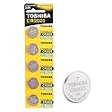 TOSHIBA CR2025 3V Lithium Coin Cell Battery Pack of 5