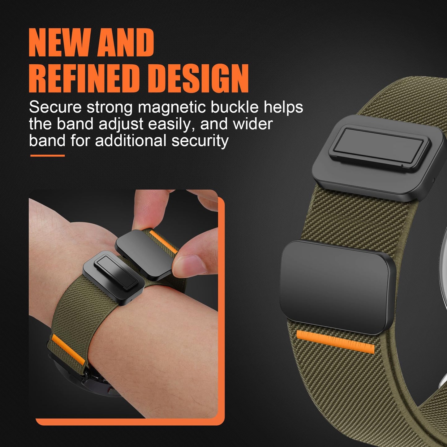 Magnetic Nylon Strap for Samsung Galaxy Watch 8 9 Band/Watch 8 Classic Band