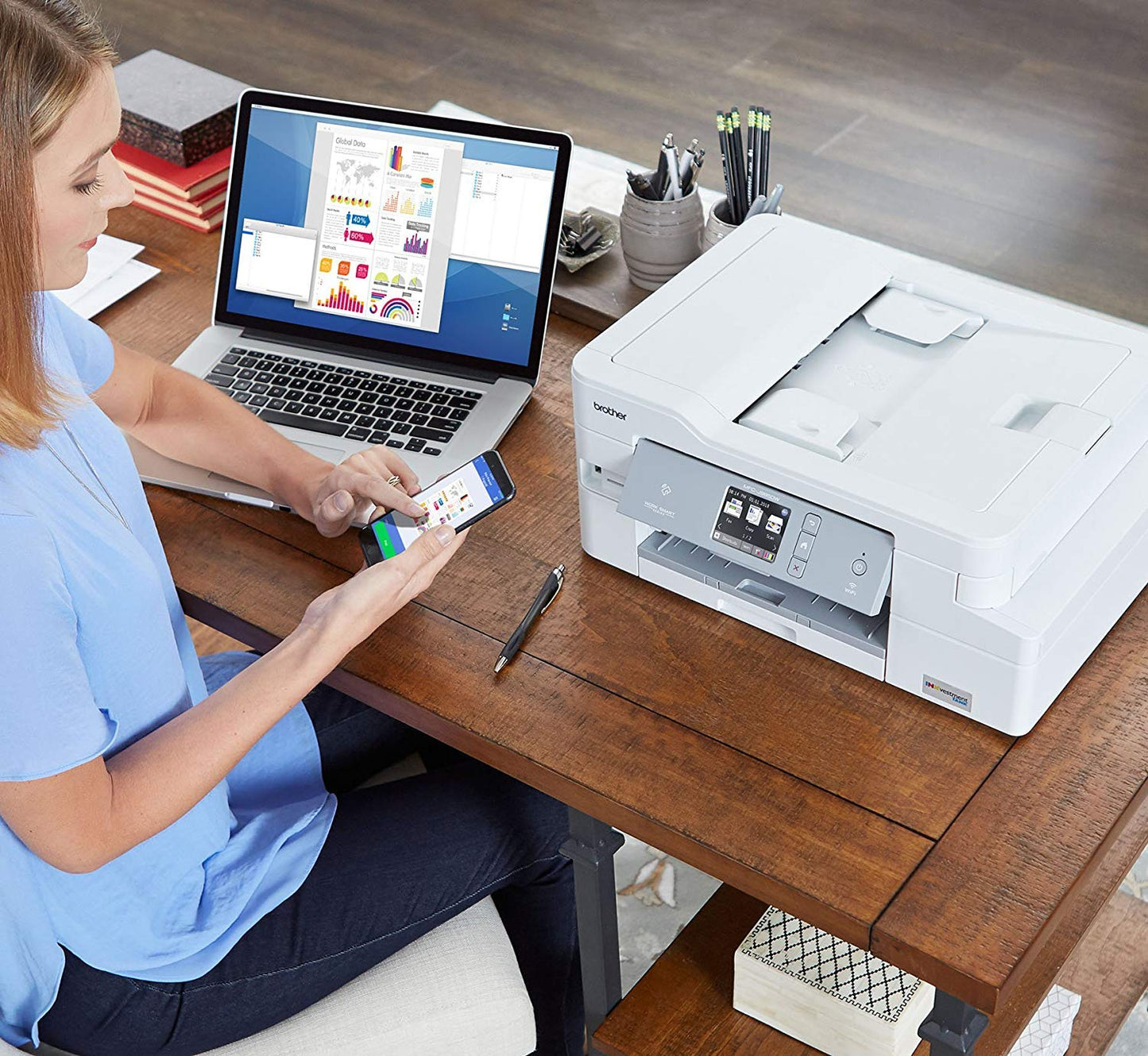 Brother MFC-J995DW INKvestmentTank Color Inkjet All-in-One Printer with Mobile Device and Duplex Printing, Up To 1-Year of Ink In-box, Amazon Dash