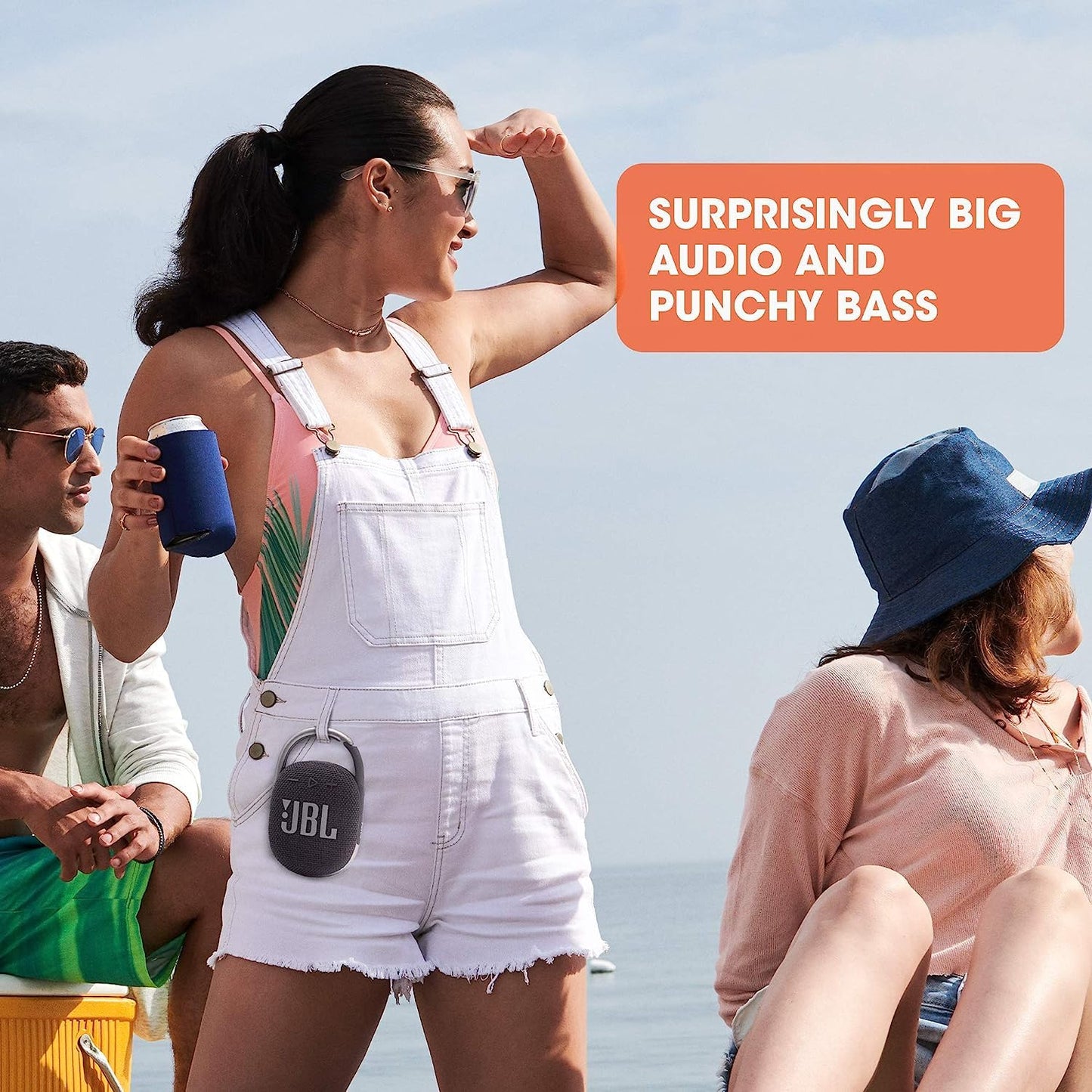 JBL Clip 4 Portable Bluetooth Speaker - Waterproof and Dustproof IP67, Mini Bluetooth Speaker for Travel, Outdoor and Home, (Squad), with Cleaning