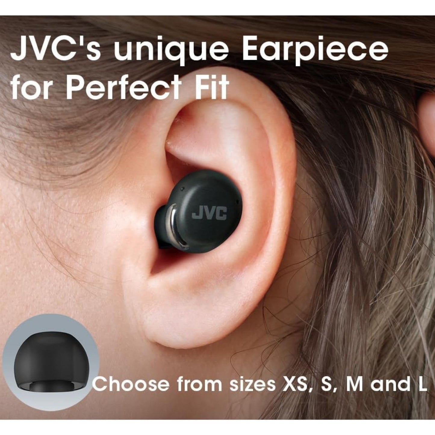 JVC True Wireless Compact Earbuds - Active Noise Cancelling, Up to 27 Hours Playback, Low Latency Mode - IPX4 Sweat/Rain Proof, Quick Charge Case, Mic