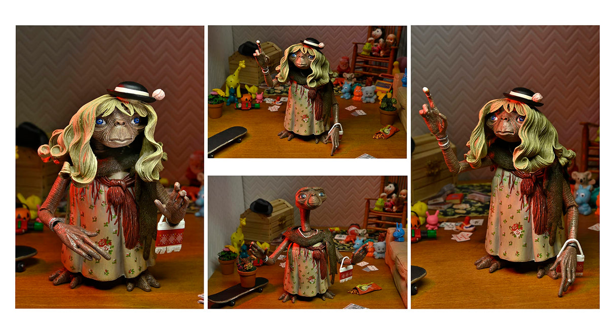 NECA E.T. The Extra Terrestrial: 40th Anniversary Ultimate 7-Inch Scale Action Figure, Dress-Up E.T.