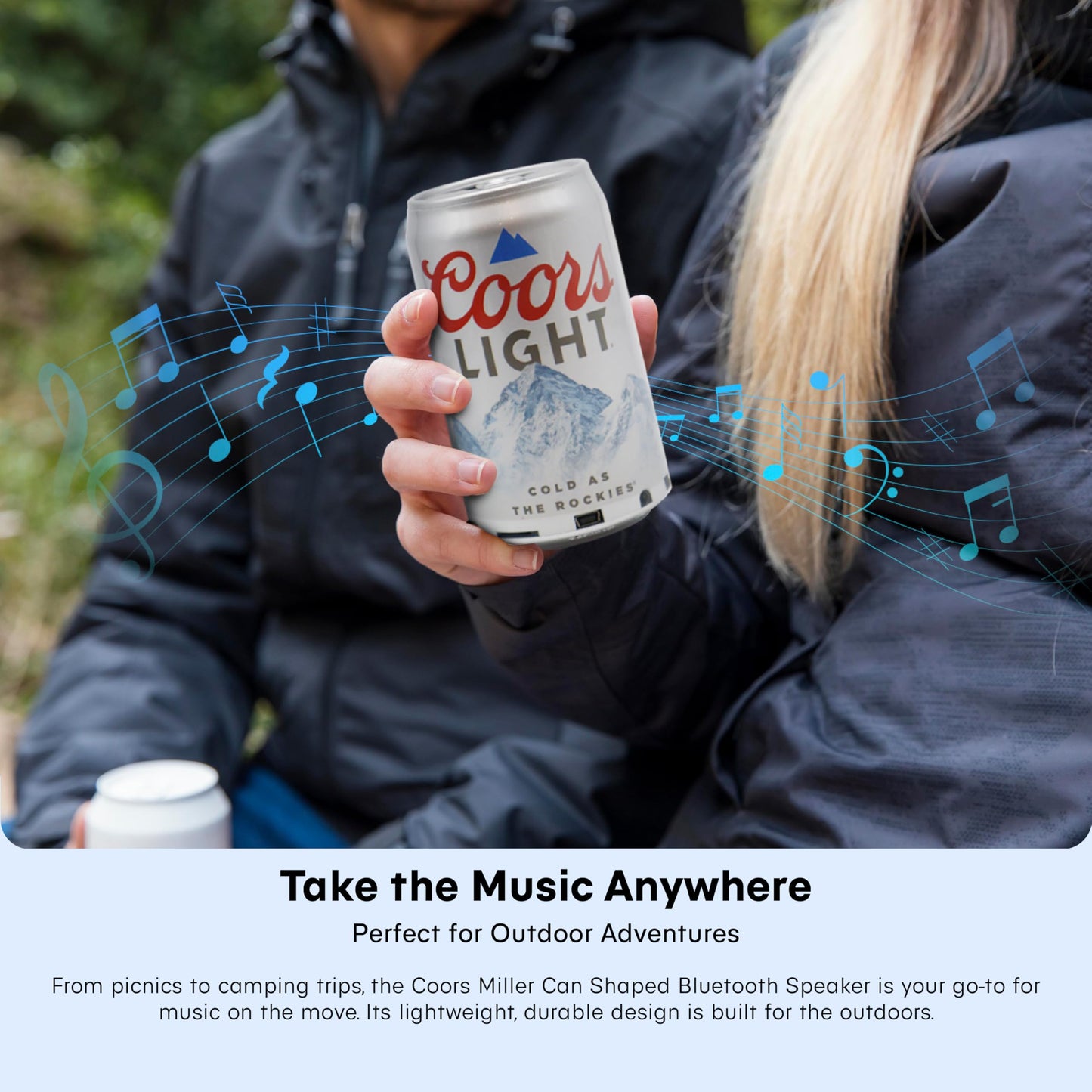 Gabba Goods Coors Light Can Shape Bluetooth Speaker, Portable Wireless Speaker with Bluetooth 5.0, AUX, USB Slot & TF Slot | Loud Bass Sound | Compact