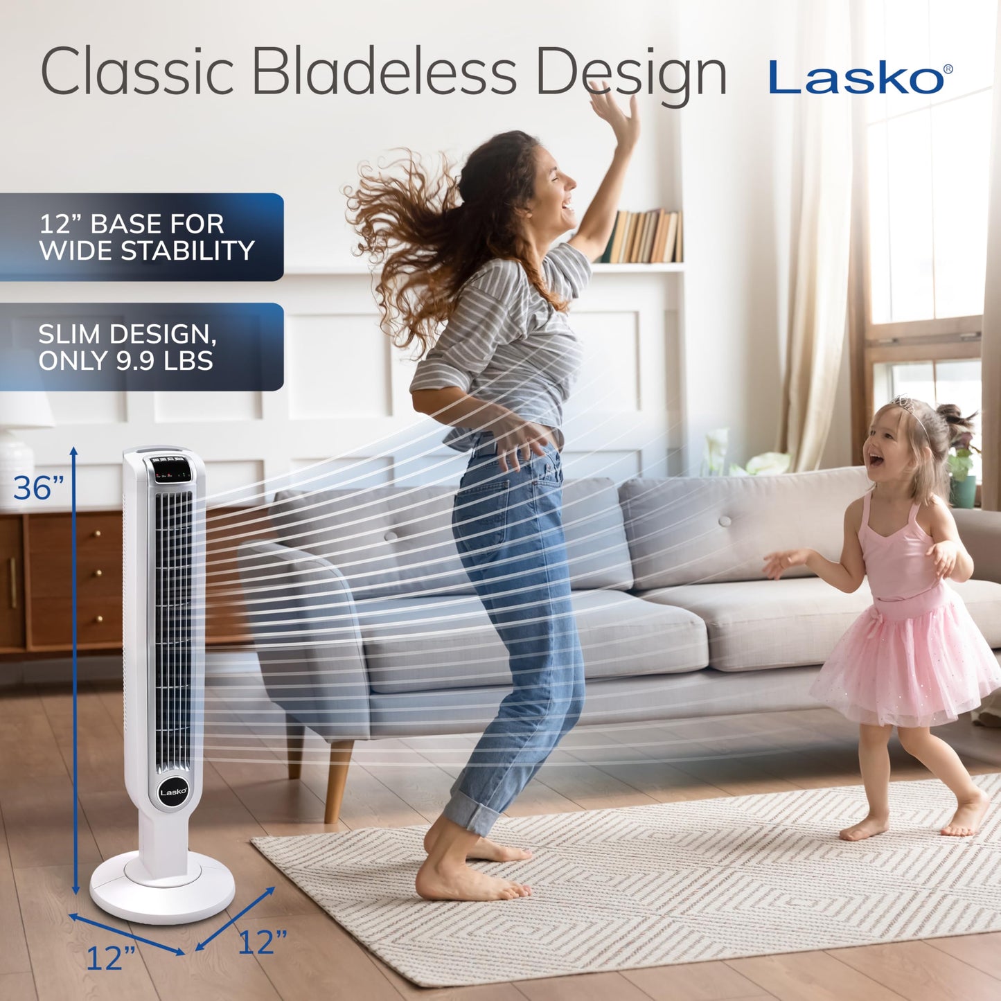 Lasko Oscillating Tower Fan with Remote Control - 36" - 2510 - White