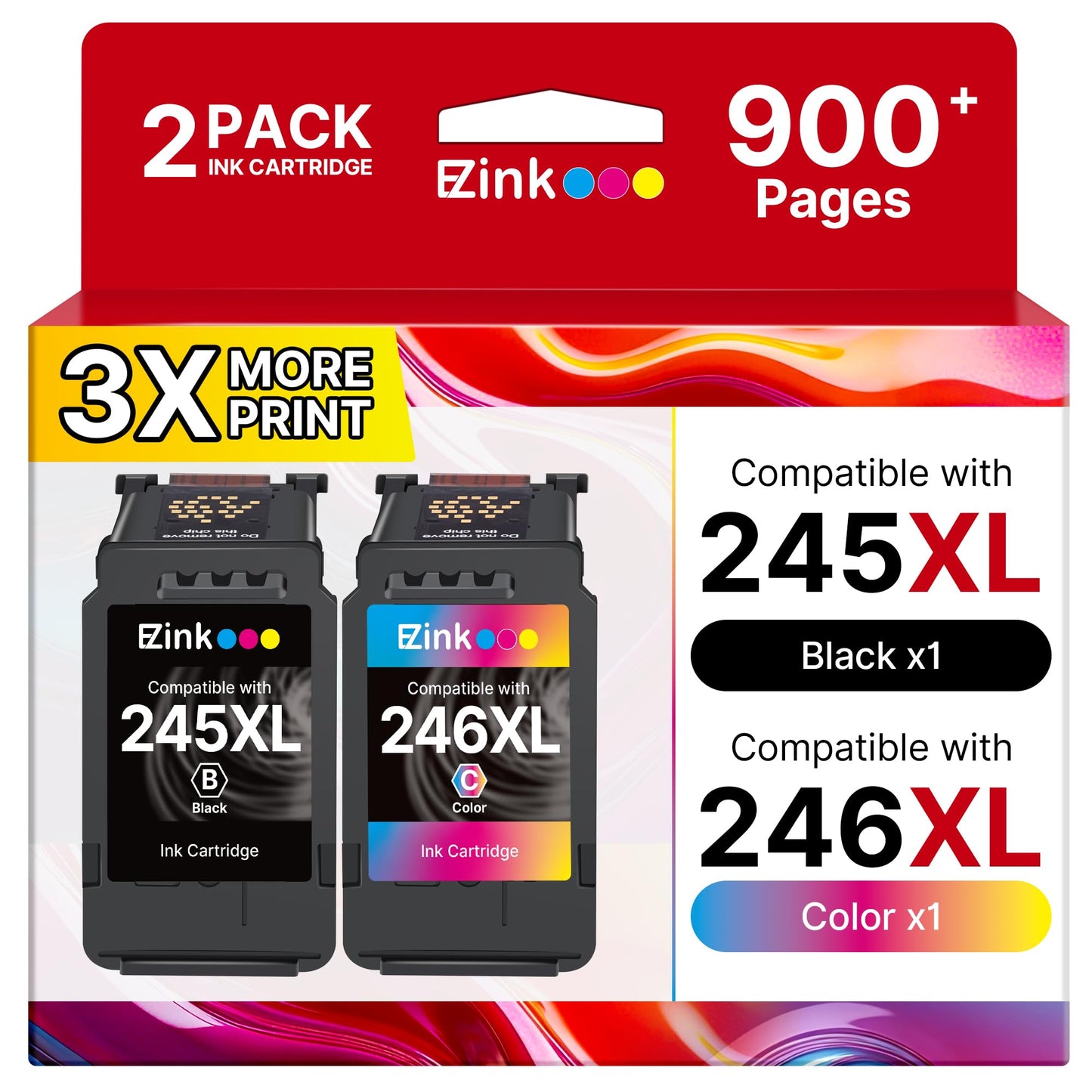 E-Z Ink PG-245XL CL-246XL Replacement for Canon 245XL 246XL Combo Pack