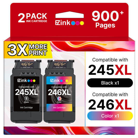 E-Z Ink PG-245XL CL-246XL Replacement for Canon 245XL 246XL Combo Pack