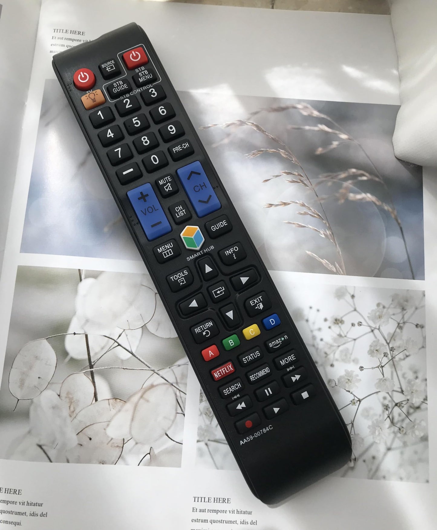 Replacement Remote Control Universal for Samsung Smart TV UN46H7150 UN48JS9000 UN60F6350AF UN50JS7000F UN55JS8500F UN60JS7000F UN60H7150 PN60F5300BF