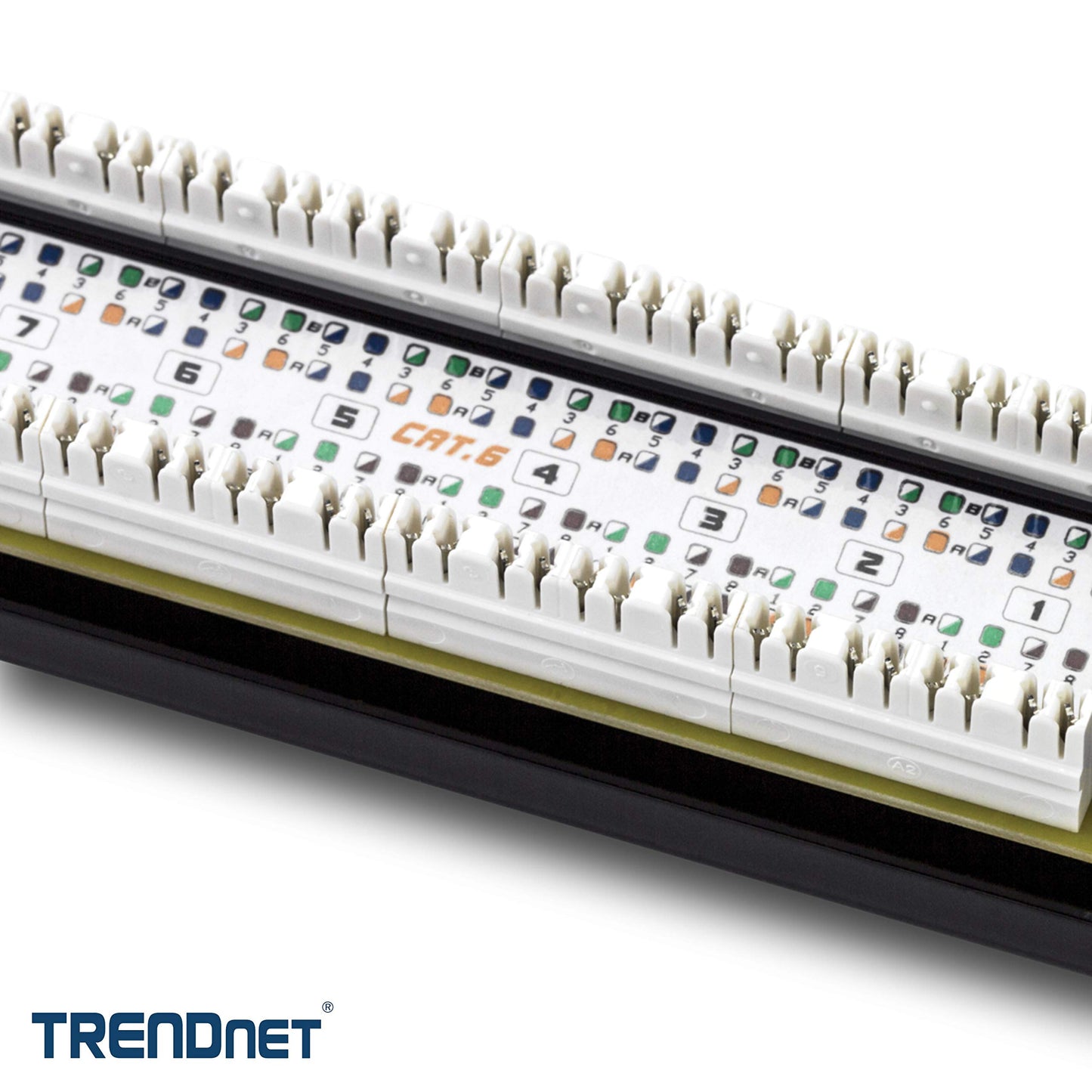 TRENDnet 8-Port Cat6 Unshielded Patch Panel, TC-P08C6, Rackmount, 10 Inch Wide, 8 x Gigabit RJ-45 Ethernet Ports, Pre-Numbered Ports, 250 Mhz