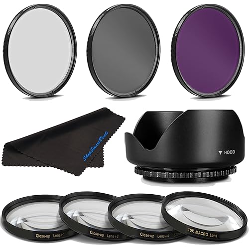 58MM Professional Macro & Lighting Filter Kit for Canon EF 50mm f/1.4 USM, 58 mm CPL + UV + FLD + 4 Piece Close Up Kit & 58 mm Lens Hood, 58mm Filter