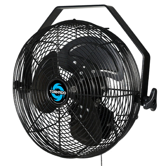 Tornado 12 Inch Outdoor Rated IPX4 Water-Resistant High Velocity Metal Industrial Wall Mount Fan For Commercial, Industrial, Residential, TEAO Motor 3
