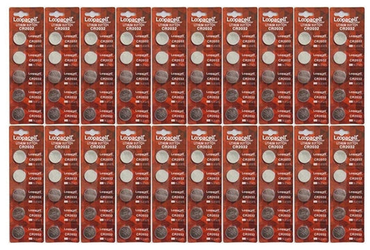 LOOPACELL 100x Cr2032 Battery (CR2032/DL2032/E-CR2032/SB-T51/LF1/2V) Lithium 3v
