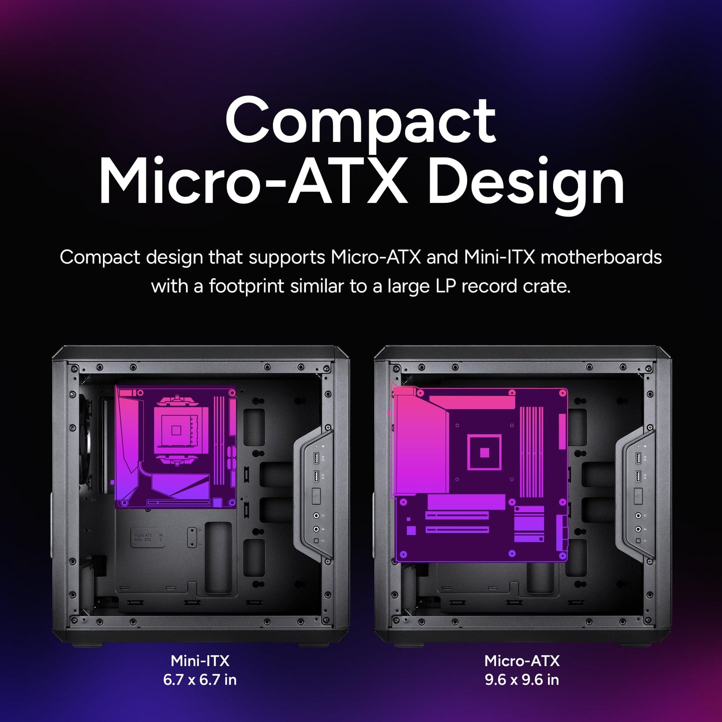 Cooler Master MasterBox Q300L Micro-ATX PC Case - Compact mATX Computer Case with Magnetic Dust Filters, Modular Adjustable I/O Panel, Perforated