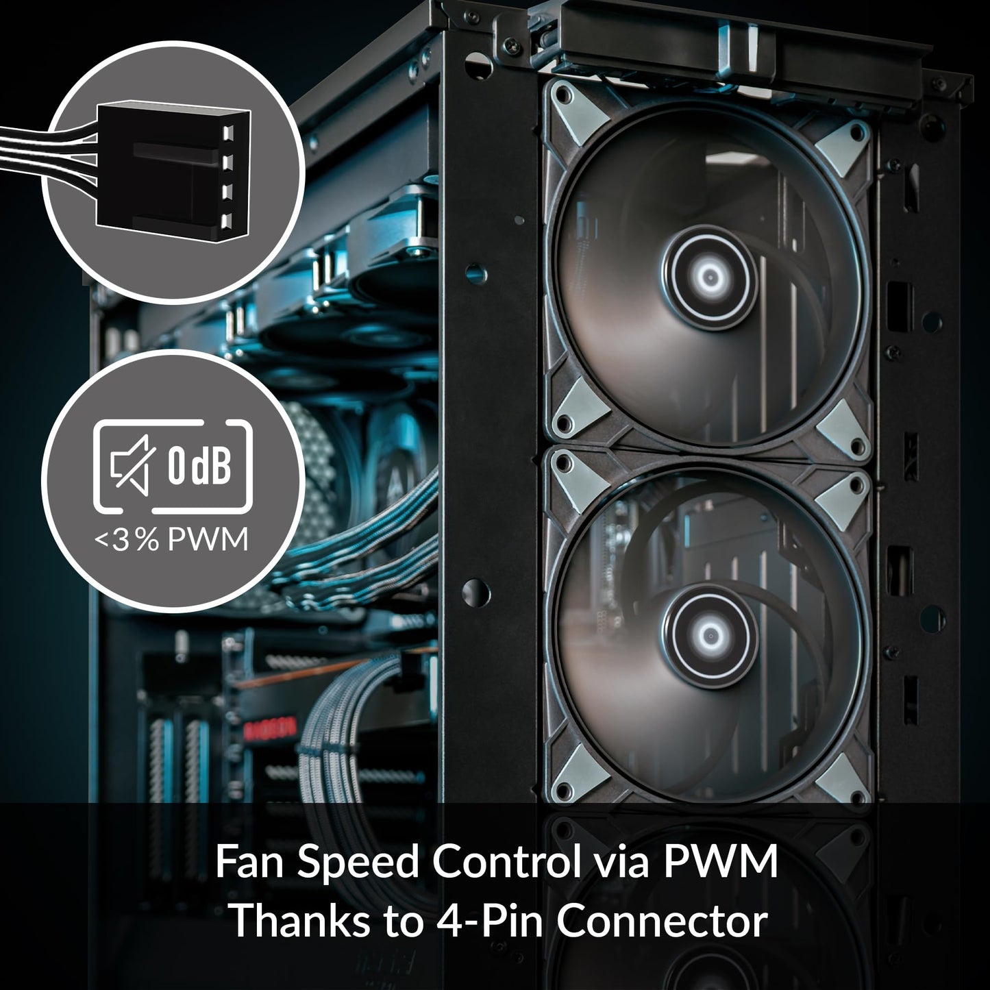 ARCTIC P14 Max - PC Fan, High-Performance 140mm Case Fan, PWM Controlled 400-2800 RPM, Optimised for Static Pressure, 0dB Mode - Black