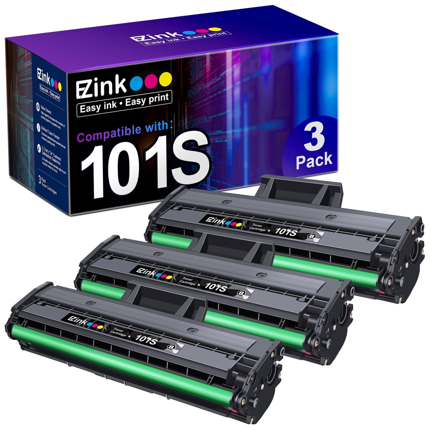 E-Z Ink Compatible Toner Cartridge Replacement for Samsung MLT-D101S 101S MLTD101S to use with ML-2166W ML-2160 ML-2165 SCX-3405W ML-2165W SCX-3405FW