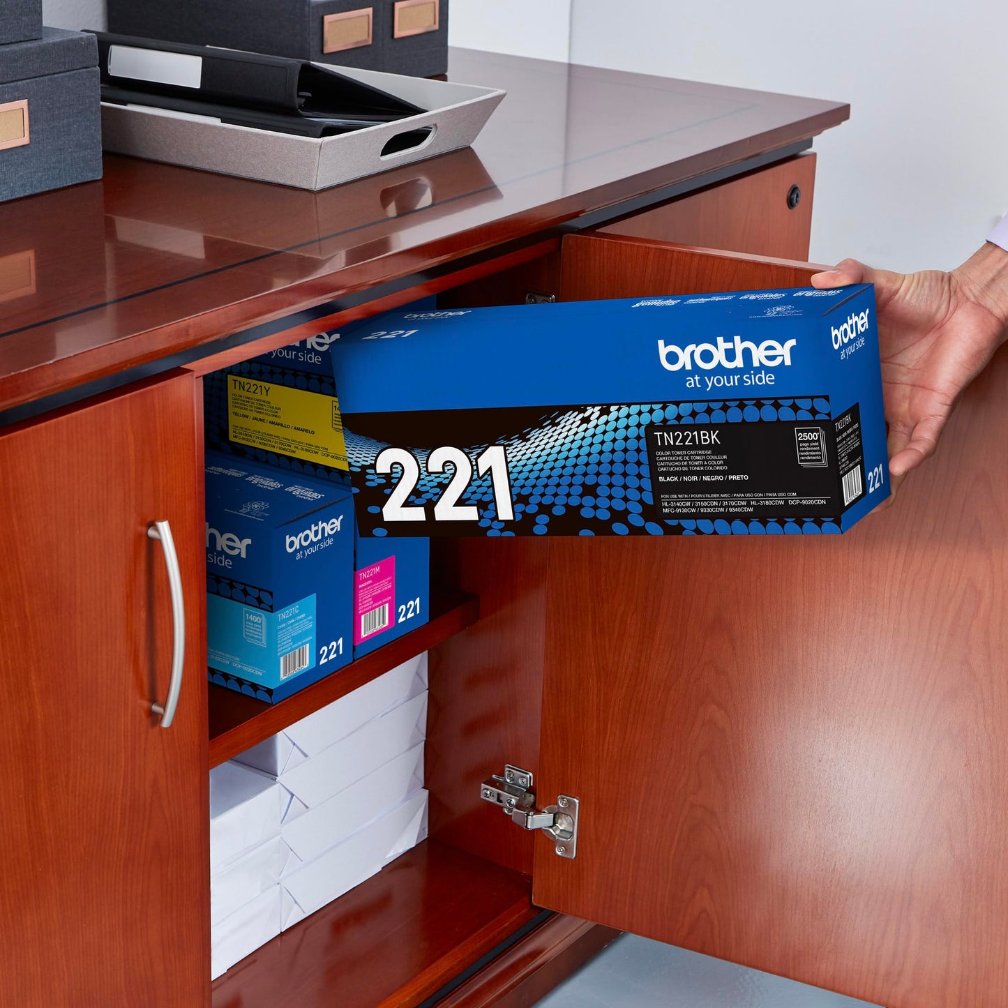 Brother Genuine Standard Yield Toner Cartridge, TN221BK, Replacement Black Toner, Page Yield Upto 2,500 Pages, Amazon Dash Replenishment Cartridge