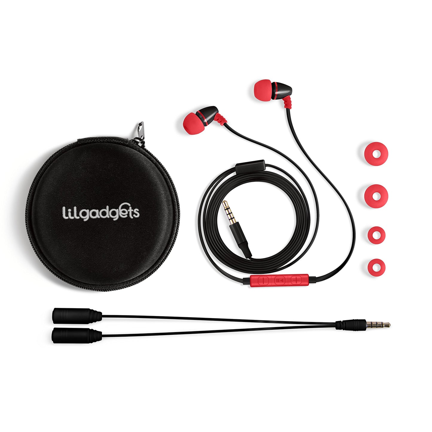 LilGadgets BestBuds Ear Buds for Kids for School - Safe & Comfortable, Volume Limited, Wired Earbuds for Kids with an in-Line Microphone, Travel Case