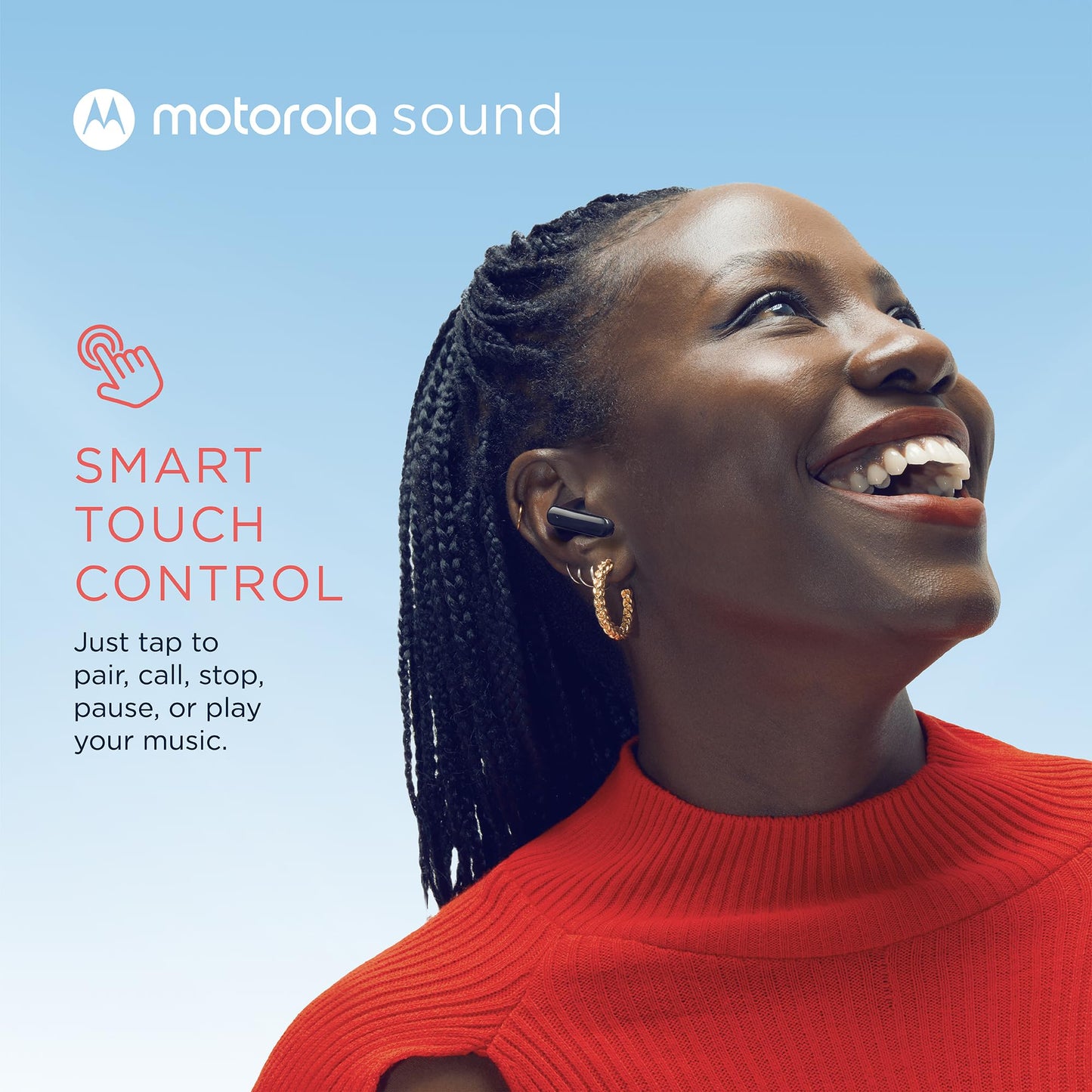 Motorola Sound Moto Buds 125 True Wireless Earbuds, IPX5 Waterproof Sweatproof Touch Control Ear Buds with Dual Noise Cancelling Microphone, Charging…