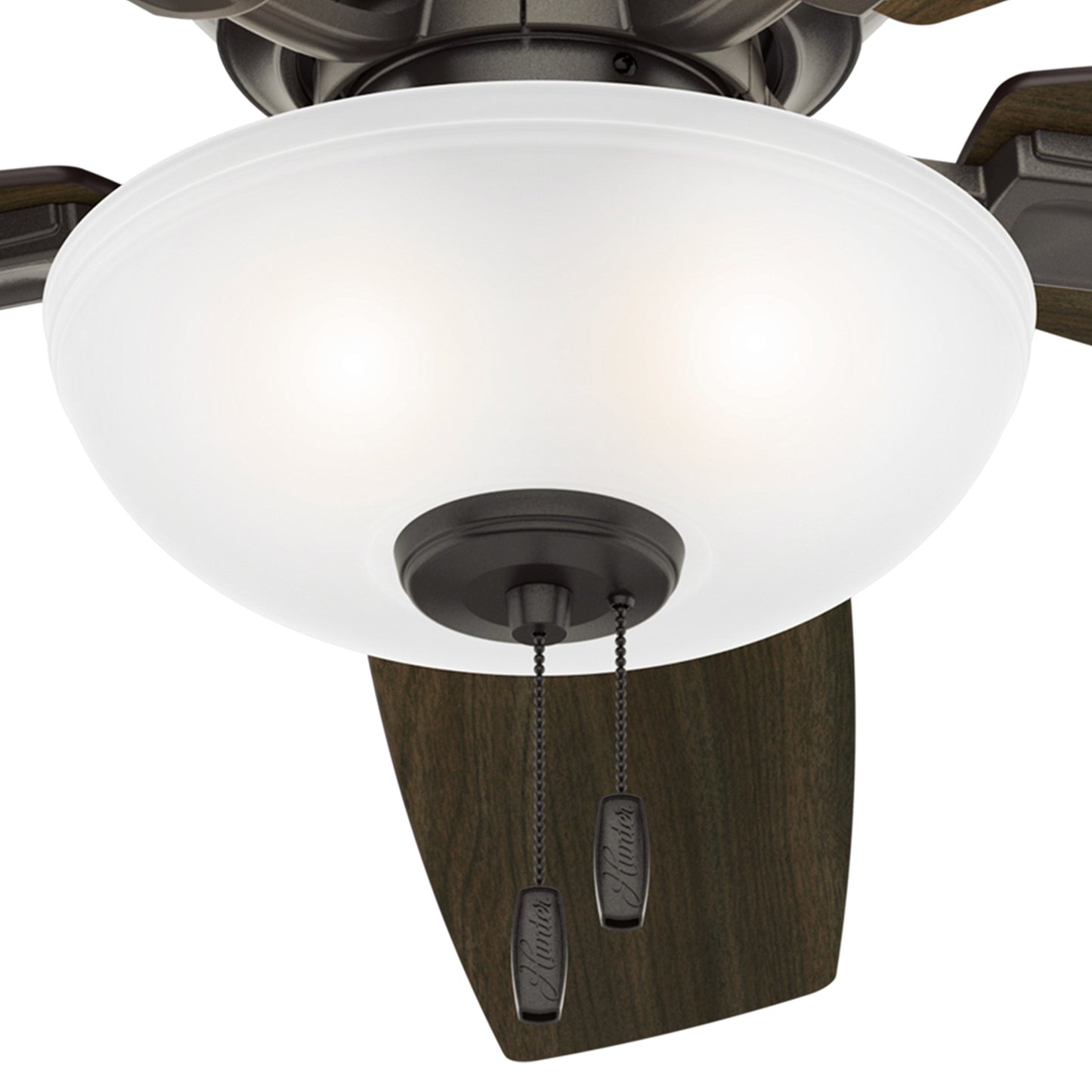 Hunter Fan 52 inch Low Profile Noble Bronze Ceiling Fan with LED Bowl Light Kit (Renewed)